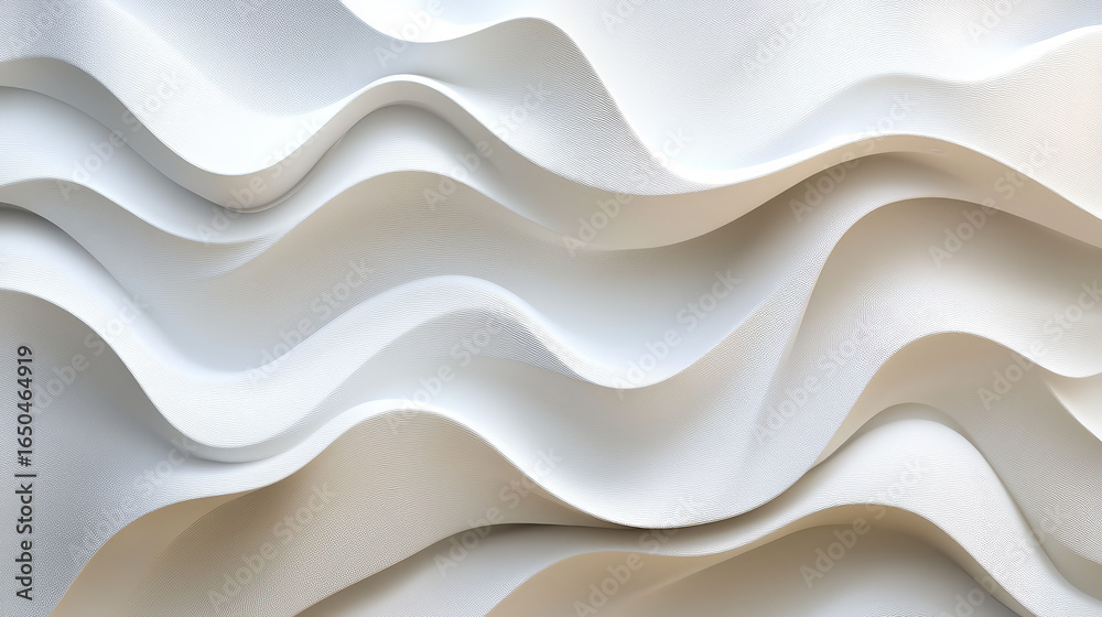 Obraz premium Abstract white wavy folds (1)