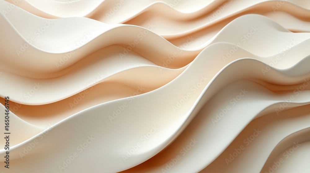 Obraz premium Abstract wavy folds in pale peach and cream colors