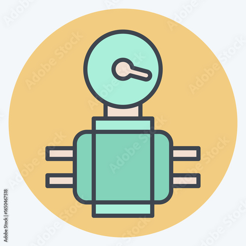 Icon Water Meter. related to Restroom symbol. color mate style. design editable