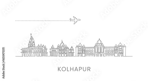 Kolhapur Skyline with Maharashtra Plane travel.