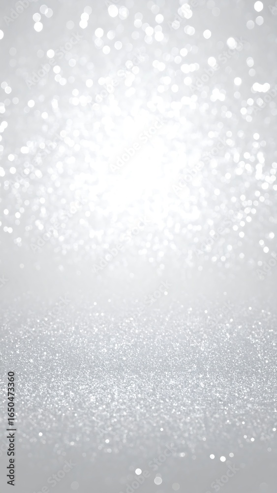 Fototapeta premium Silver glitter bokeh background