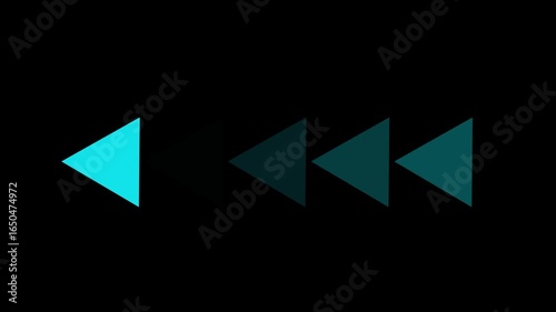 looping swipe left arrow sign pointing to the right isolated animation. Left directional arrow background illustration concept alpha channel