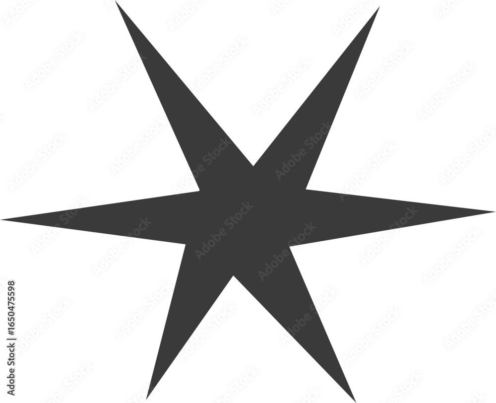 Fototapeta premium Irregular stars shape. Abstract random spiky spark. Geometric funky flash with rays. Black retro sparkle