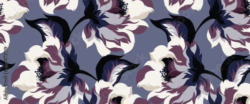 Seamless flowers pattern. Hand draw abstract pattern
