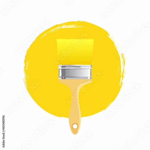Abstract Yellow Paint Brush