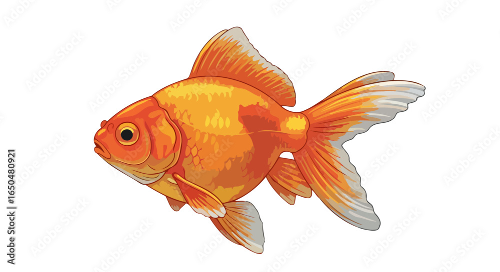 Fototapeta premium vibrant goldfish illustration transparent background for design projects