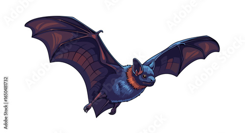 majestic bat in flight transparent background vector illustration