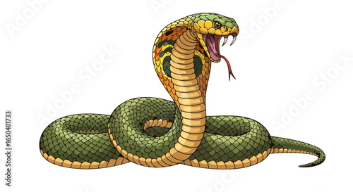 aggressive cobra snake illustration transparent background vector