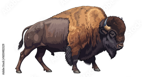majestic bison illustration transparent background for design projects