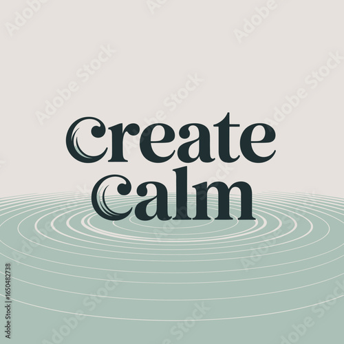 Create calm text overlay on a serene background of rippling water and soft gradient sky symbolizing tranquility and peacefulness