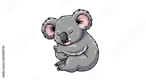 adorable sleeping koala transparent background vector illustration for design projects