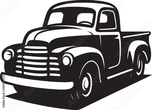 1940s Chevy COE Truck Silhouette – Vintage Pickup Logo Vector