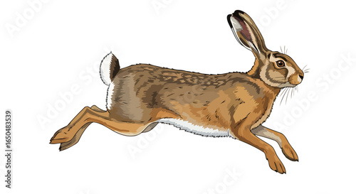 leaping hare a transparent vector illustration of graceful speed