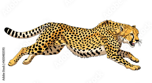 transparent background cheetah vector illustration of a running cheetah