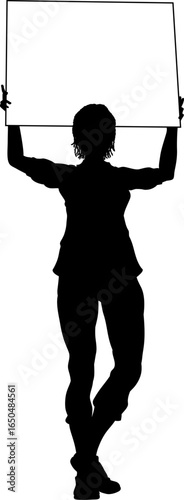 Protest Rally March Picket Sign Silhouette Person