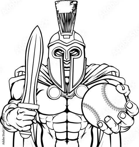 Spartan Trojan Baseball Sports Mascot