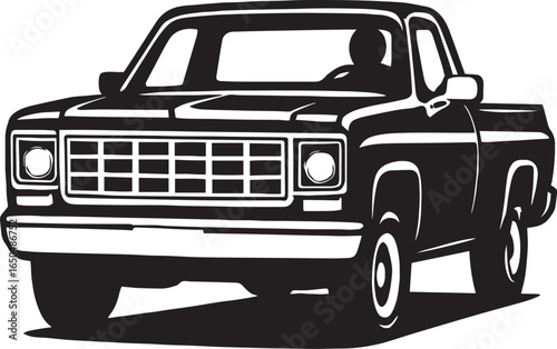 Chevy Truck Silhouette – Front View Vector Logo