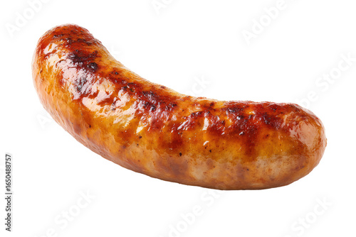 Roasted sausage, curved, isolated