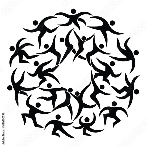 Circular dance of modern figures