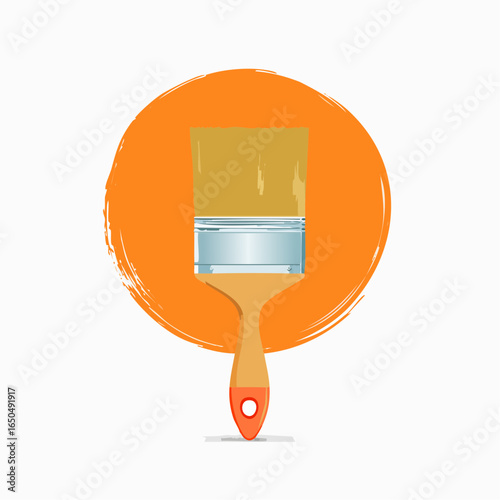 Abstract Orange Paint Brush