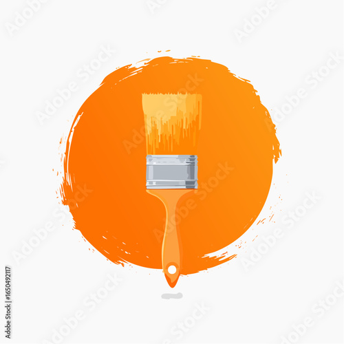 Abstract Orange Paint Brush