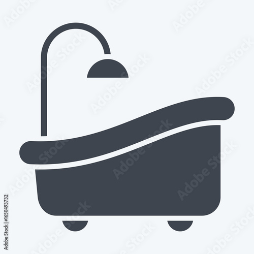 Icon Bath. related to Restroom symbol. glyph style. design editable