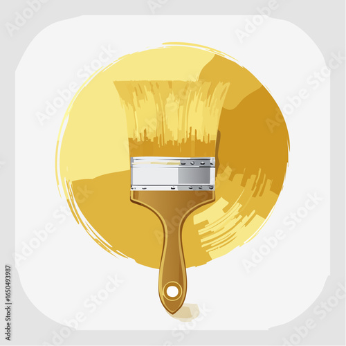 Abstract Gold Paint Brush