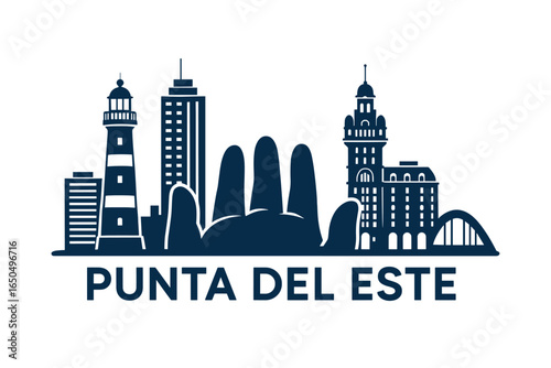 Punta del Este city skyline with iconic buildings and landmarks