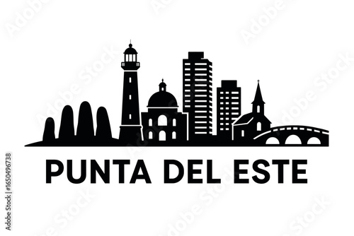 Punta del Este city skyline with iconic buildings and landmarks