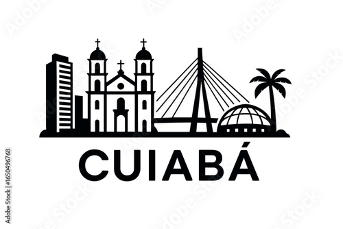 Cuiabá city skyline with iconic buildings and landmarks