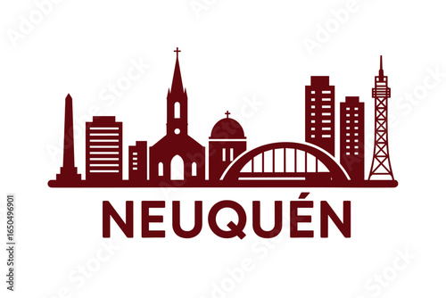 Wallpaper Mural Neuquén city skyline with iconic buildings and landmarks Torontodigital.ca