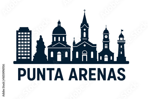 Punta Arenas city skyline with iconic buildings and landmarks