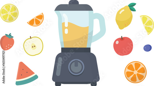 ミキサーとフルーツジュース
