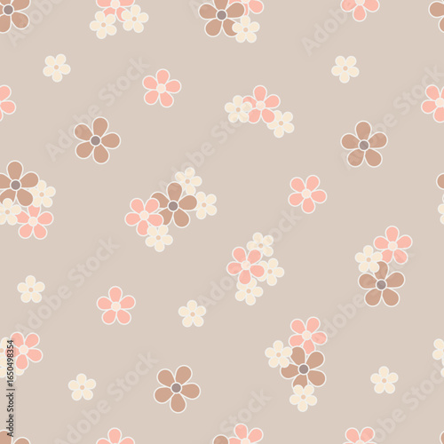 Ditsy seamless pattern. Small flower pattern background. Botanic surface design. Floral vector in spring or summer. Elegant template for fabric, wallpaper, stationery, wrapping, card, and phone cases.