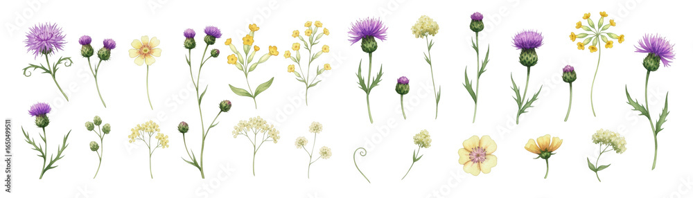 custom made wallpaper toronto digitalA vibrant collection of hand-drawn flowers in various colors and styles, showcasing nature's beauty.