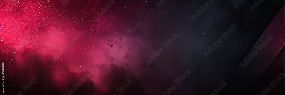 Fototapeta premium Abstract digital art, vibrant pink-red and dark purple hues, swirling nebula-like clouds