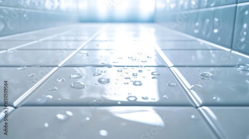 Wet Tiles in Morning Light