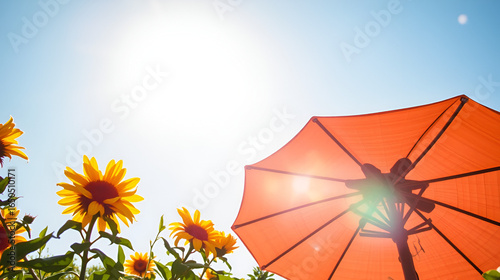 Hot summer: sunny weather, warm breeze, stuffy feeling, intense heat, bright light, sweltering sun, high warmth, blazing afternoon, humid air, scorching season.