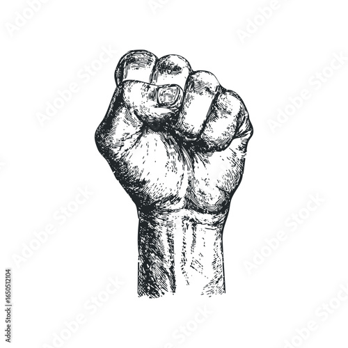 Fist held in solidarity and protest