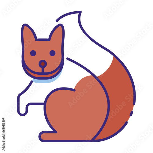 This Squirrel icon is suitable for Fall Season, etc.