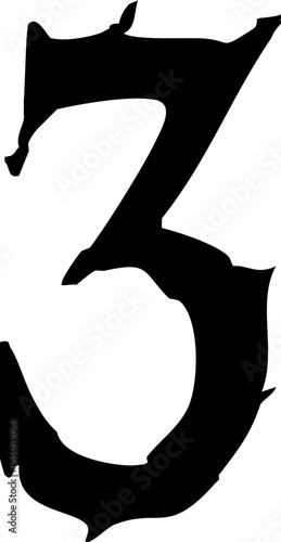 halloween scary number three  3 digit