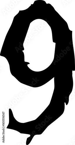 halloween scary number nine  digit 9