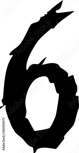 halloween scary number Six  6 Graphic Design Element Symbol