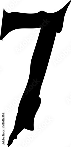 halloween scary number seven digit 7 typeface numeral