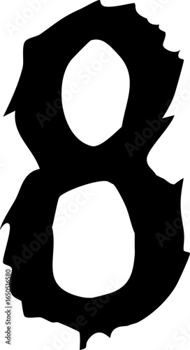 halloween scary number Eight Digital Image 8 Font Typography