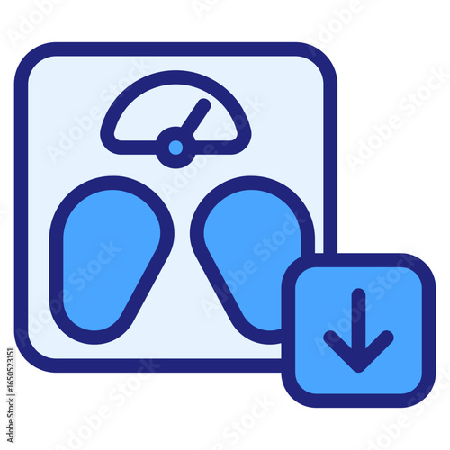 Scale weight blue style icon