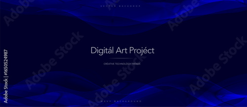 Wavy Blue Background With Gradient Flowing Lines and Liquid Texture. Perfect for Technology or Business Design, Digital Conference and Tech Forum BG, AI science webinar cover. Vector backdrop