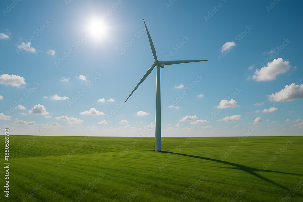 Fototapeta premium Powerful Wind Turbine Energy Machines Standing Tall Producing Sustainable Electricity for a Greener World
