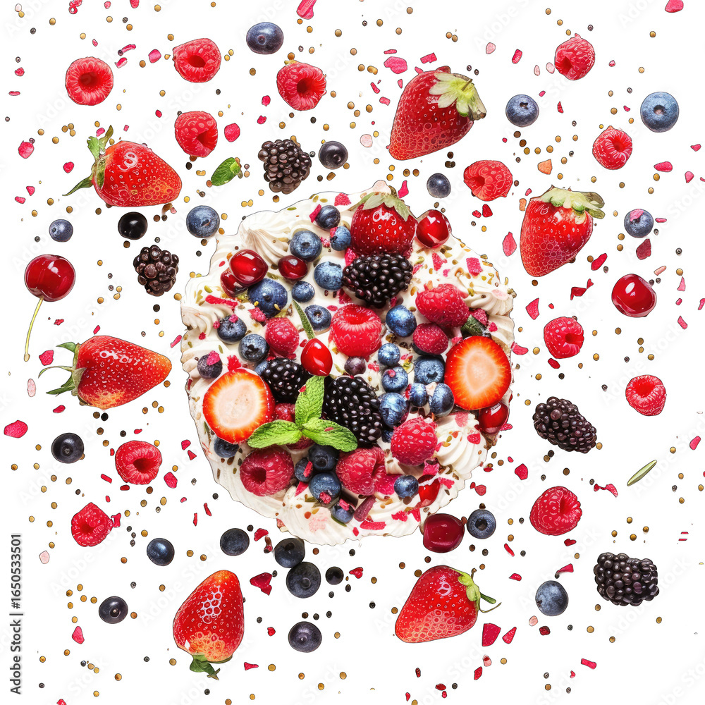 Colorful berry cake design Colorful berry cake design