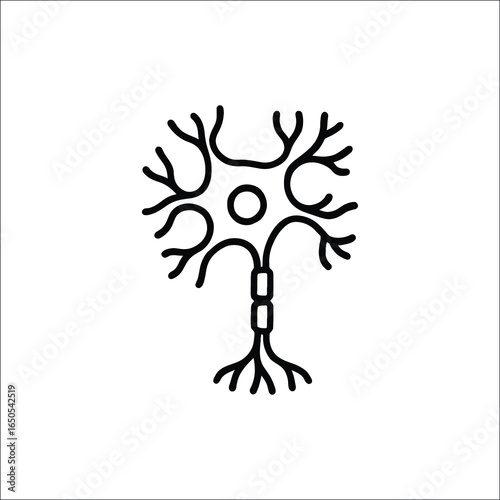 Nervous tissue line art icon isolated on white background isolated on transparent background